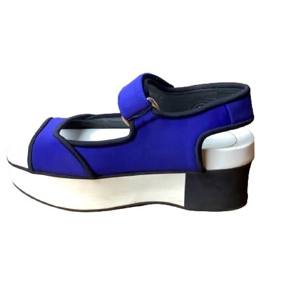Marni Blue Color Block Neoprene Sandals Summer Bright Travel Comfortable Size 6 - Picture 4 of 12